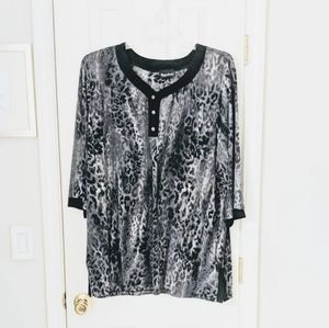 Maggie Barnes Black Leopard Tunic